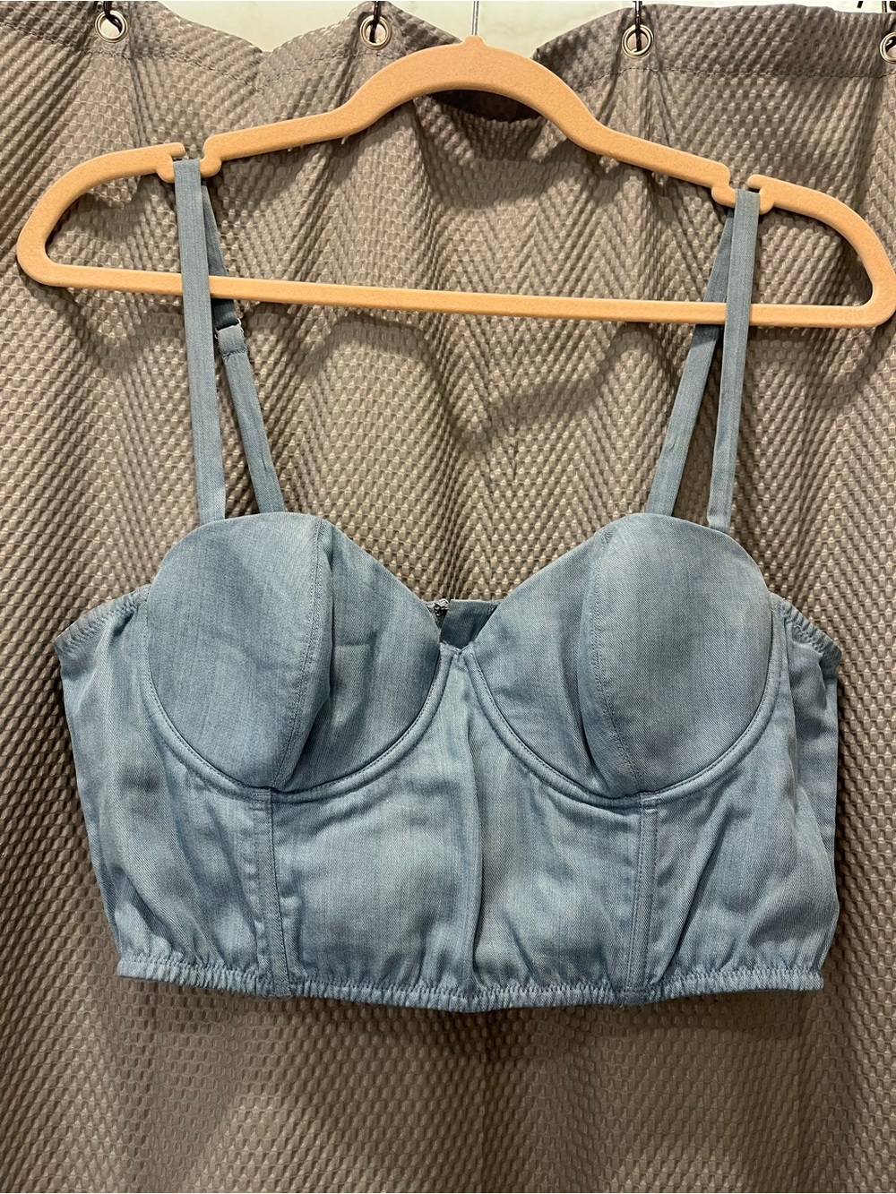 Fleur du Mal Chambray Bustier Top - Large